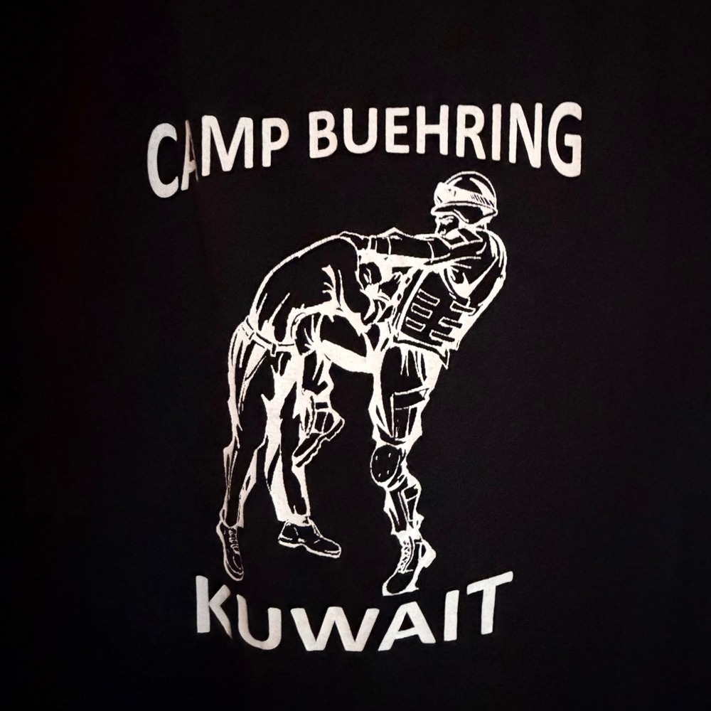 Camp Buehring Kuwait MACP Army Combatives Graphic Black Sz T-Shirt Mens Large